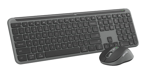 Wireless Keyboard with Mouse Logitech QWERTY Scissor Switch Graphite Bluetooth RF