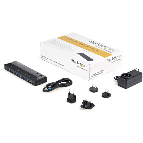 StarTech 7-Port USB 3.0 Hub - 5 Gbit/s Datenübertragung - Schwarzer USB Hub