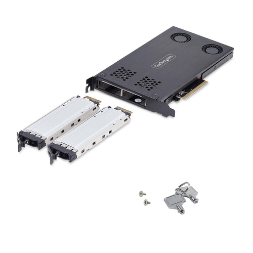 M.2 NVMe SSD Dual-Bay zu PCIe x8 Wechselrahmen werkzeuglose Installation