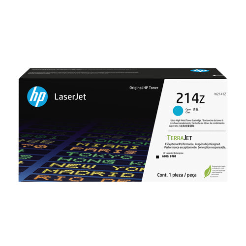 Cyan LaserJet Toner Cartridge HP 214Z Ultra High Yield 26000 Pages