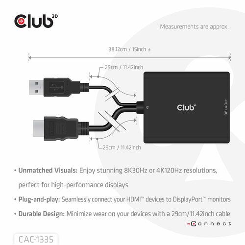4K120Hz HDMI-Micro-USB-auf-DisplayPort-Aktivadapter 1m