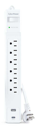 6 Outlet Surge Protector with USB 1500J CyberPower NEMA 5-15R