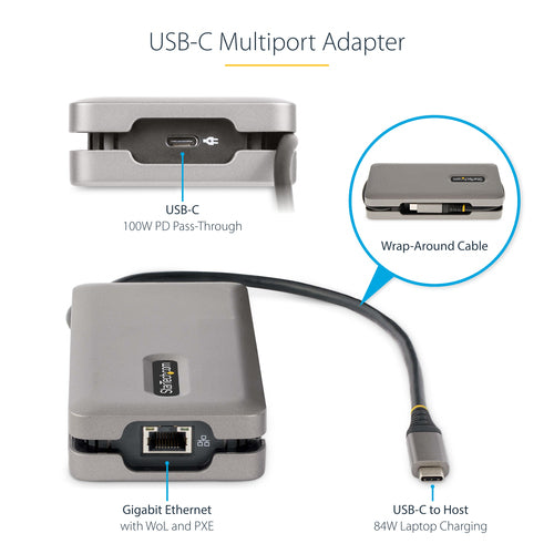USB-C Multiport Adapter StarTech DKT31CVHPD3 4K 60Hz HDMI VGA USB Hub