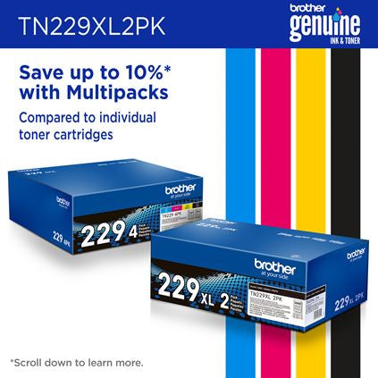 Brother TN-229XL2PK Black Toner Cartridge - 3000 Pages - High Capacity