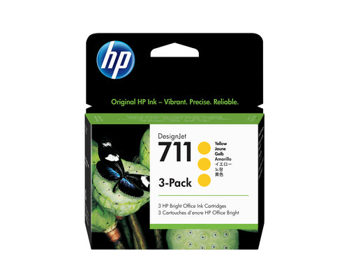 Ink Cartridges HP 711 3-Pack 29-ml Yellow Thermal Inkjet