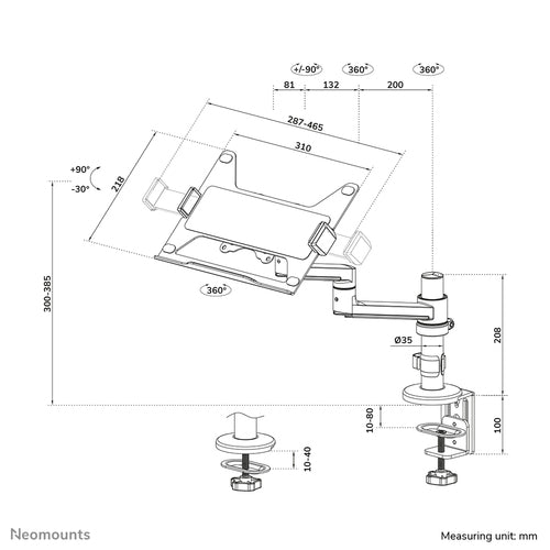 Neomounts DS20-425BL1 laptop stand