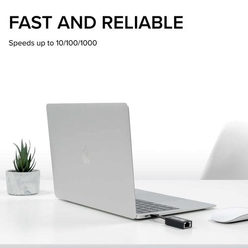 USB C to Ethernet Adapter Fast Gigabit 5000 Mbit/s Plugable for Macbook Pro & Windows