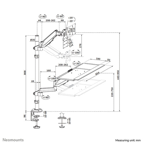 Neomounts DS90-325BL1 monitor mount / stand