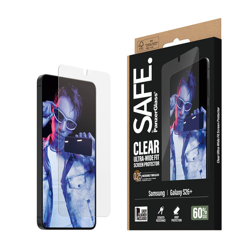 PanzerGlass SAFE. by ® Screen Protector Samsung Galaxy S26+ | Ultra-Wide Fit w. EasyAligner