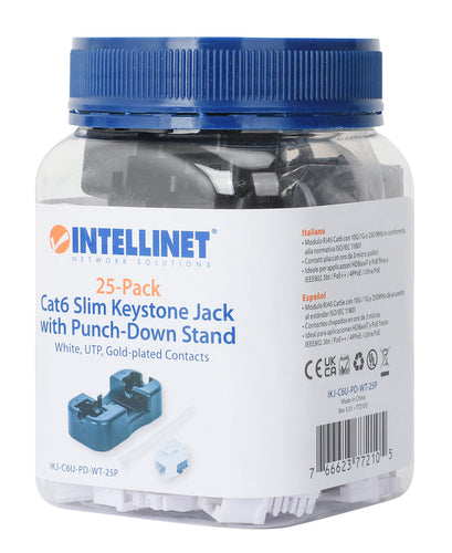 RJ-45 Keystone Modul Intellinet Flach Weiß LSA Buchse