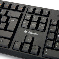 Verbatim 70734 Wired Keyboard and Mouse Set - Full-Size USB QWERTY, Black