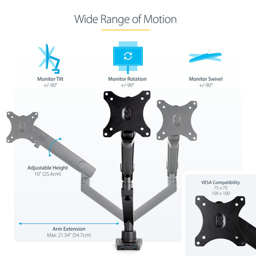 StarTech.com ARMSLIM2USB3 monitor mount / stand