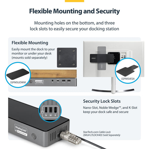 StarTech.com DK30C2DPEPRN laptop dock/port replicator