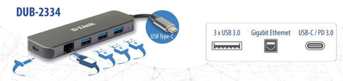 D-Link DUB-2334 laptop dock/port replicator