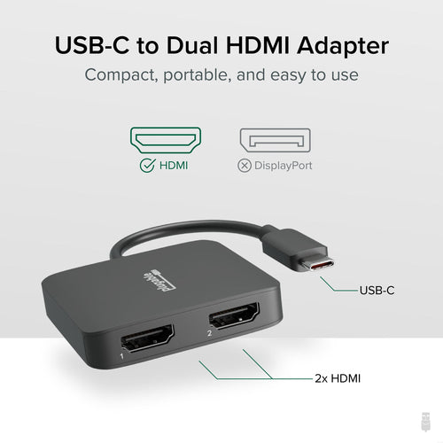 USB C HDMI Adapter für zwei Monitore 4K 60Hz Plugable Technologies
