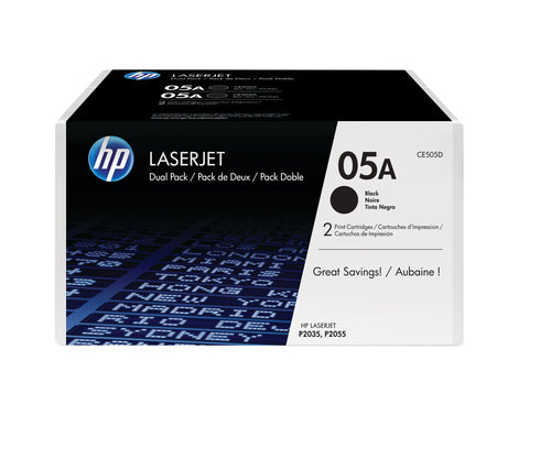 Toner Cartridge HP 05A 2-Pack Black 4600 Pages Original LaserJet
