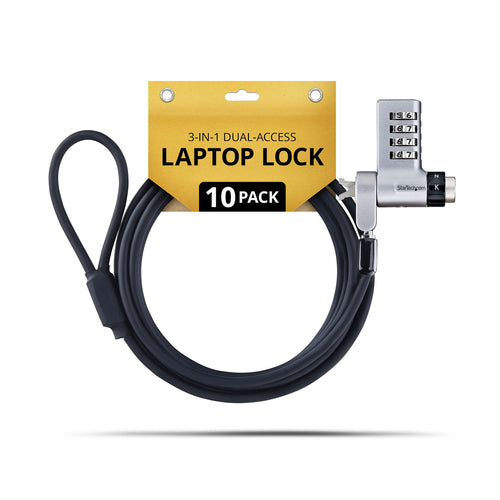 StarTech.com 10-Pack 3-in-1 Laptop Lock cable lock