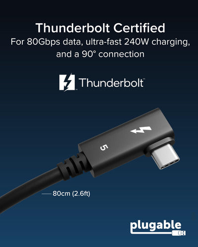 Plugable Technologies TBT5-240W80R Thunderbolt cable