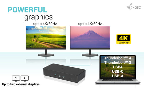 i-tec CADUAL4KDOCKPD2UK laptop dock/port replicator
