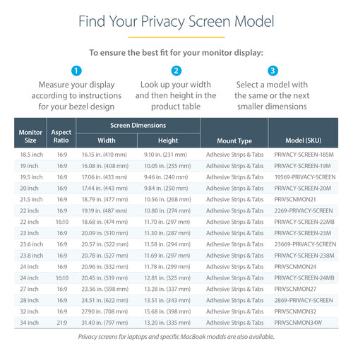 StarTech.com PRIVACY-SCREEN-185M display privacy filter