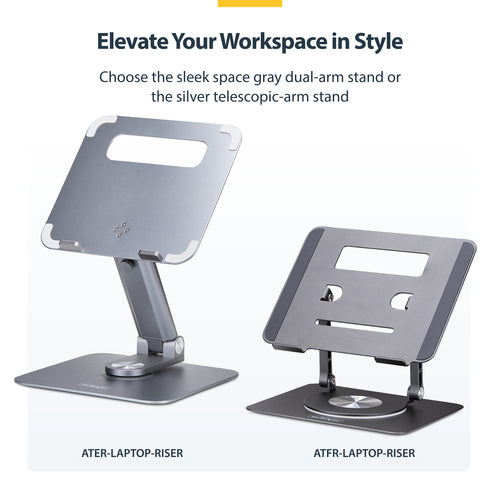 Telescopic Laptop Stand Adjustable Height Aluminum Portable 360° Swivel