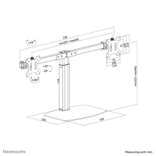 Neomounts FPMA-D865DBLACK monitor mount / stand