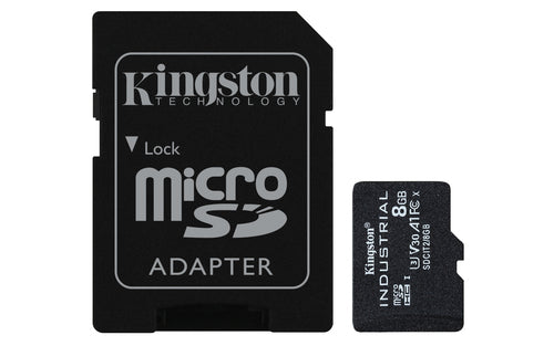 8GB Kingston Technology MicroSDHC Industrial Card Class 10 UHS-I 100MB/s