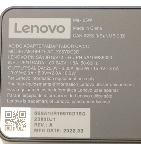 Lenovo 5A10W86303 65W Netzteil – Universeller Einsatz in Innenräumen