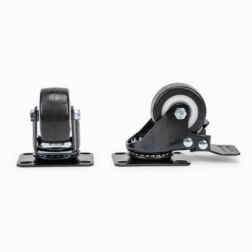 Castor Wheels Rack Accessory Black Stainless Steel 4pcs
