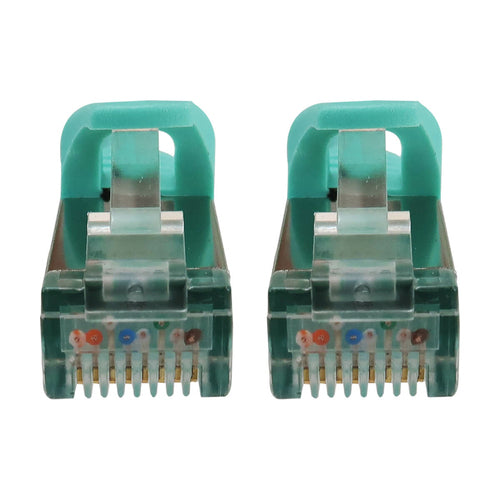 Cat6a 10G Snagless Shielded Slim Ethernet Cable RJ45 1 ft Aqua