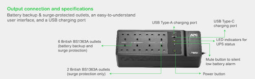 APC BE1050G2-UK uninterruptible power supply (UPS)