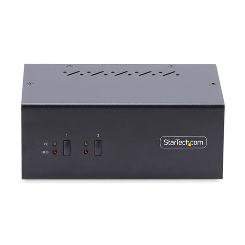StarTech.com 2-Port Dual-Monitor DisplayPort KVM-Switch – 4K 60Hz – Dualer USB-Hub