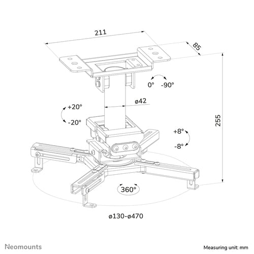 Neomounts CL25-530BL1 project mount