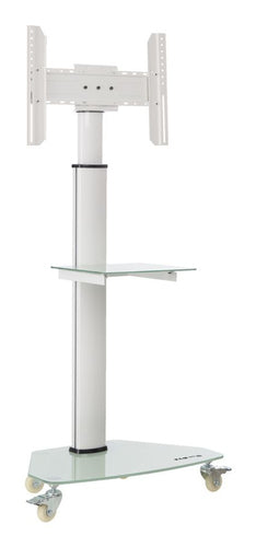 TV Mount Stand 37-70 Inch Adjustable 600x400mm Aluminum Glass White