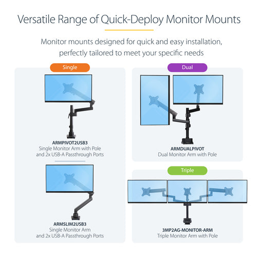 StarTech.com ARMPIVOT2USB3 monitor mount / stand