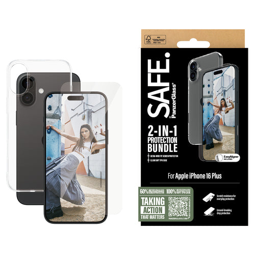 PanzerGlass SAFE. by ® 2-in-1 Protection Bundle iPhone 16 Plus