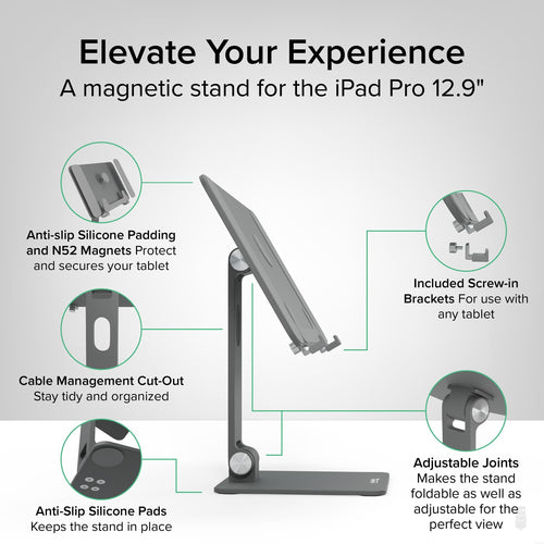 Magnetic Tablet Holder for MagSafe iPad Pro 12.9 Portable 360° Rotating Stand