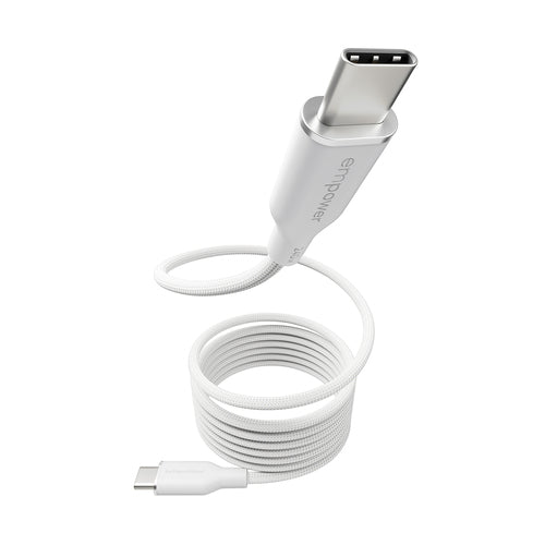 PanzerGlass empower™ by ® Magnetic 240W USB-C to USB-C Cable | USB 2.0 | 1.5M | Silver White USB cable