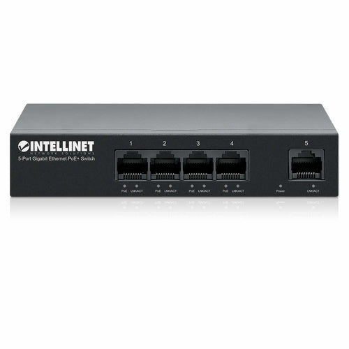 Gigabit Ethernet Network Switch Intellinet PoE Full Duplex Wall Mountable