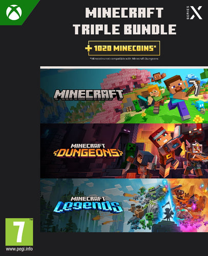 Microsoft Minecraft Triple Bundle for Xbox One/Series X/S - Multiplayer Download