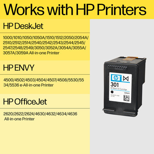 HP 301 2-pack Black/Tri-color Original Ink Cartridges ink cartridge