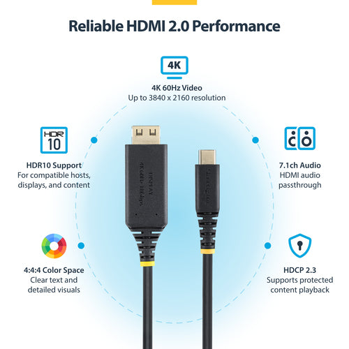 StarTech.com 3M-USBC-HDMI-4K60-G video cable adapter