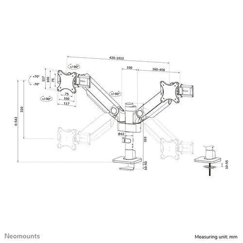 Neomounts DS65S-950BL2 monitor mount / stand