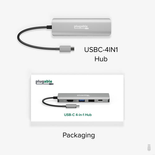 USB C Hub Multiport Adapter 4-in-1 100W Pass-Through Charging 4K HDMI