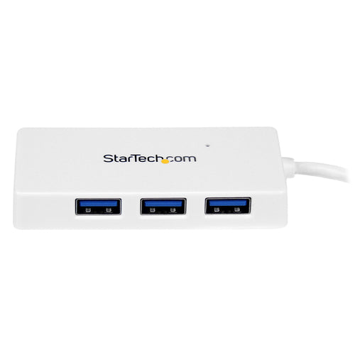StarTech.com ST4300MINU3W Tragbarer USB 3.0 Hub - 4 Port, 5 Gbit/s, Weiß