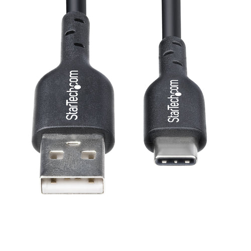 1,8 m USB-A-auf-USB-C-Ladekabel, 3A Laden & Synchronisieren, USB 2.0, Schwarz