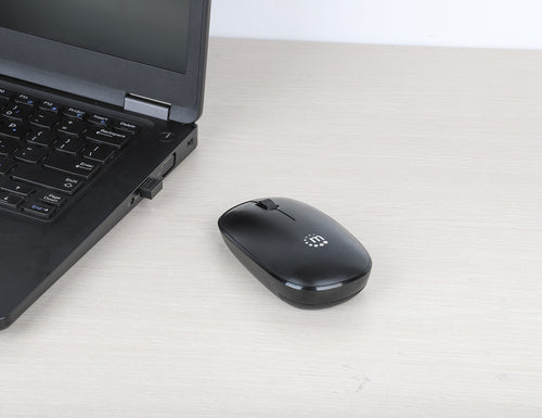 Wireless Optical Mouse Manhattan MW3050 1200 DPI 2.4GHz USB-A Ambidextrous Black