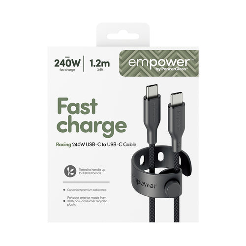 PanzerGlass empower by ® Racing 240W USB-C to USB-C Cable | USB 2.0 | 1.2M | Space Black USB cable