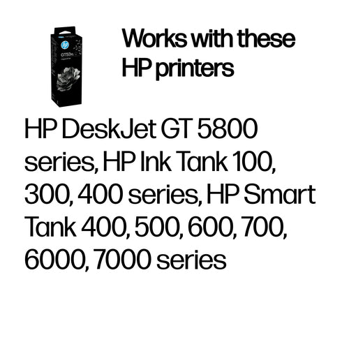 HP GT53XL 135ml Black Original Bottled Ink Crtg for Ink Tank Plus andPremium Series Printers