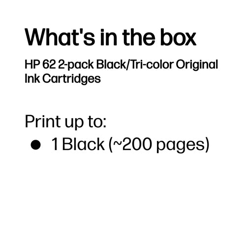HP 62 2-Pack Tri-color/Black Original Combo ink cartridge